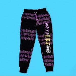 Beetlejuice Black and Purple Joggers